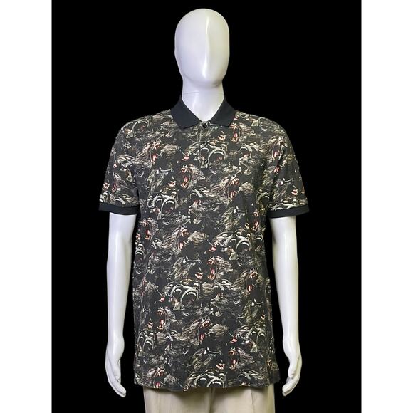 Givenchy Paris Screaming Monkey Brothers All Over Men's Polo Shirt Size Medium - Picture 1 of 9